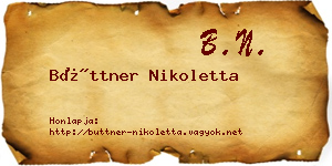 Büttner Nikoletta névjegykártya